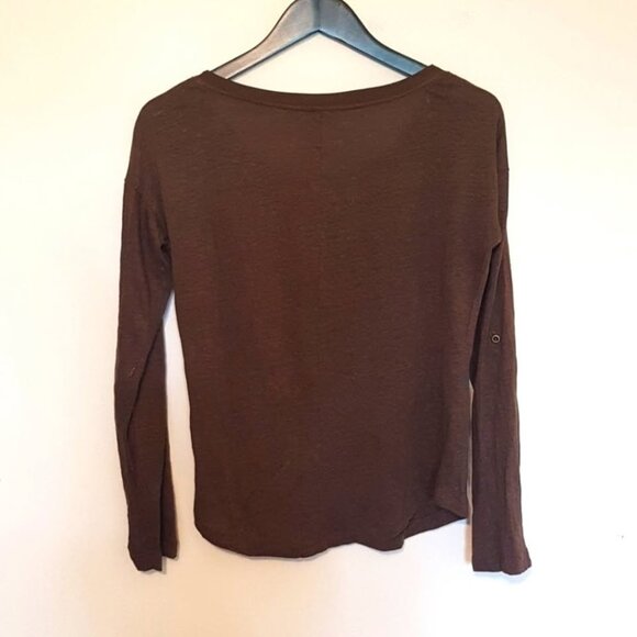 Banana Republic heritage linen brown long sleeve tee size S - Picture 5 of 5